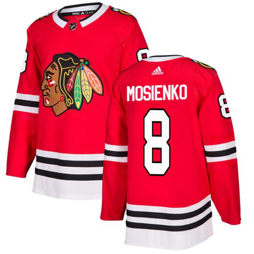 Adidas Men Chicago Blackhawks #8 Bill Mosienko Red Home Authentic Stitched NHL Jersey